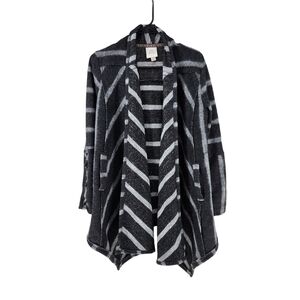 Knox Rose Women's Stripe Shawl Collar Open Front Cardigan - S